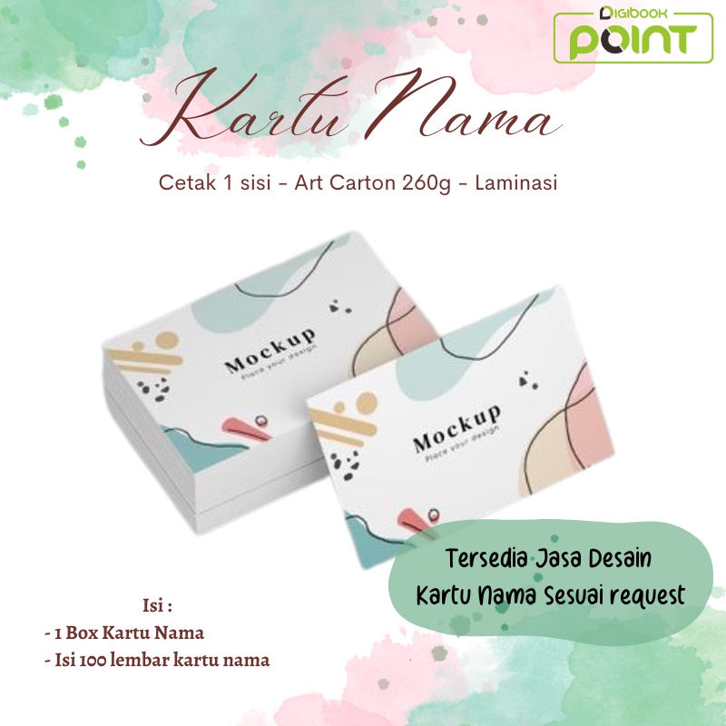 Jual Cetak Kartu Nama 1 Sisi Bahan AC 260 Gr + Box - Laminasi Doff ...