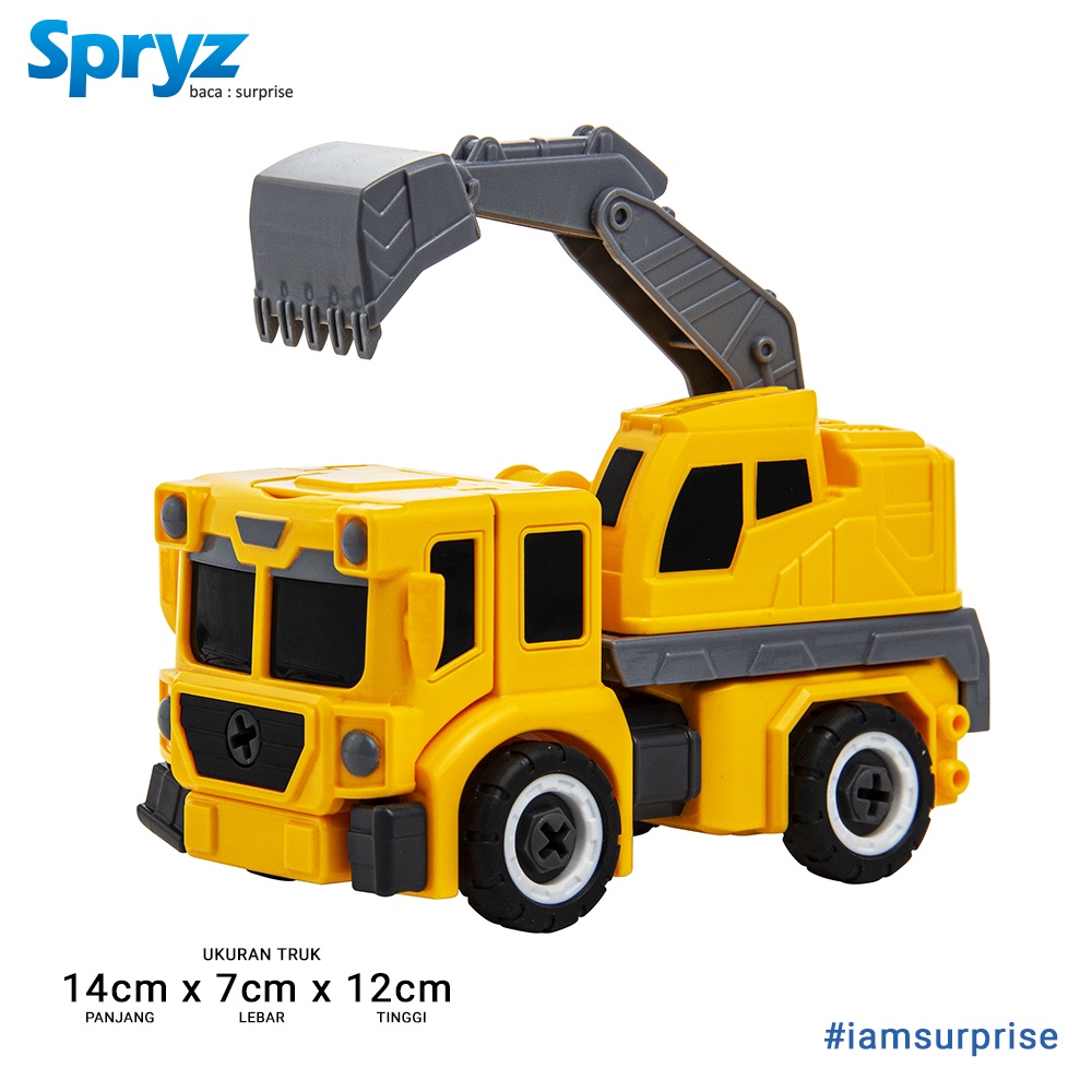 Spryz Revamp Robo Truck Yellow - Mainan Truk Robot Transformer DIY