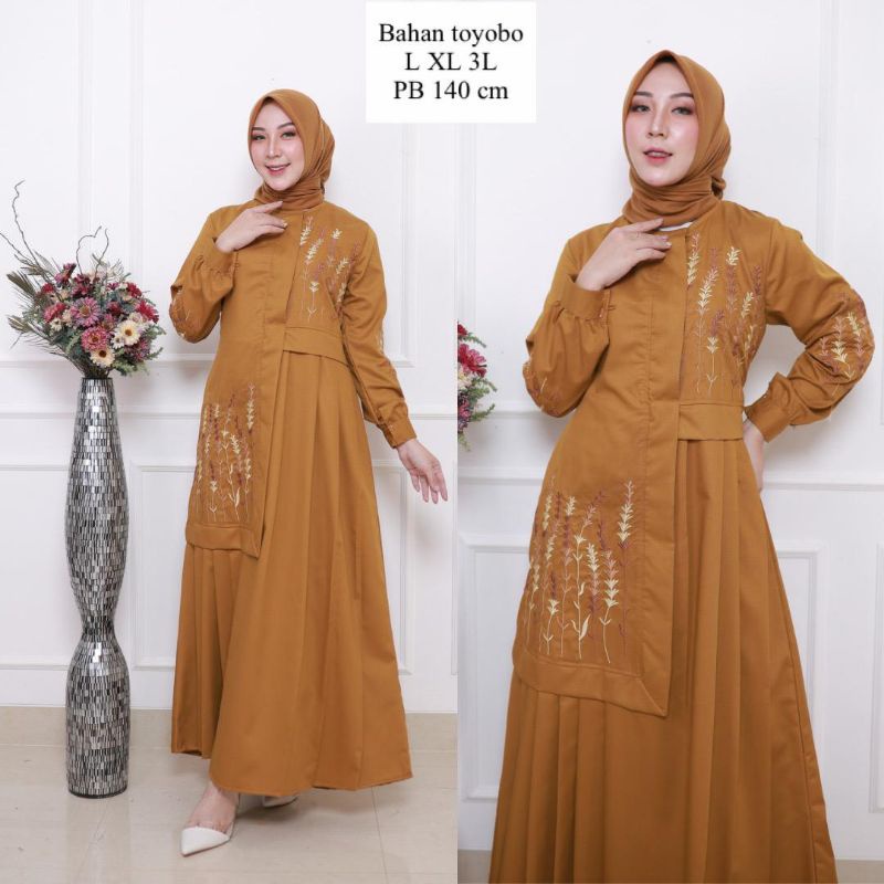 Gamis Toyobo Bordir// Gamis Bordir Terbaru