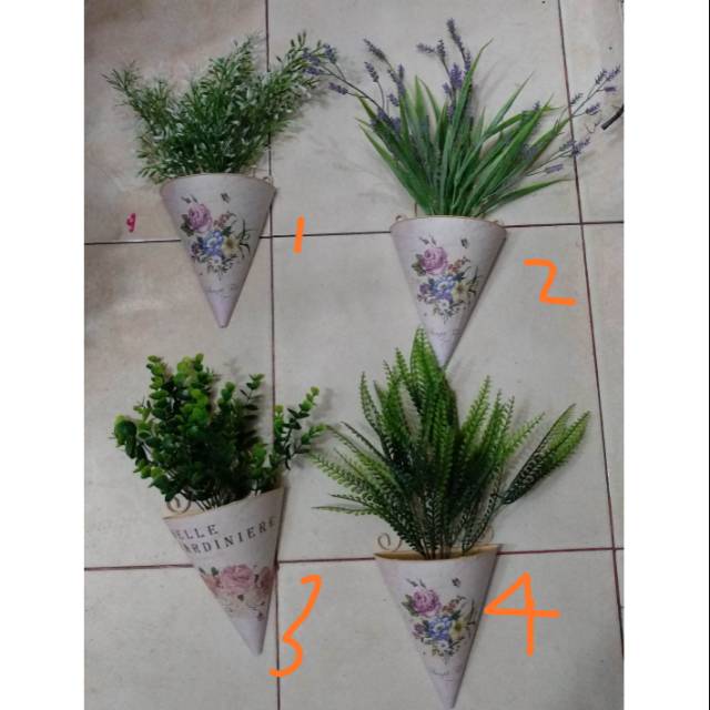 Bunga dinding rumput +pot dinding unik