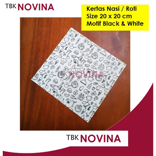 [100 Pcs] Kertas Nasi / Kertas Burger MOTIF KORAN  (20X20 cm) - Motif Printing - Anti Lengket