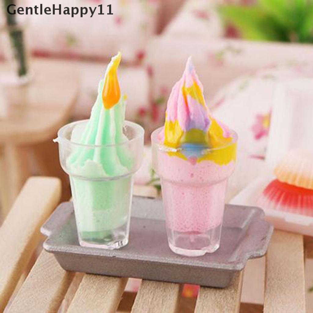 Gentlehappy Mainan Miniatur Es Krim Skala 1: 12 Untuk Aksesoris Dapur Rumah Boneka