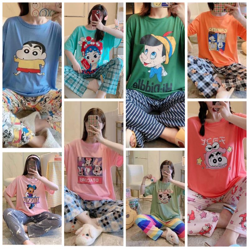 Setelan piyama import Korean style one set Piyama wanita