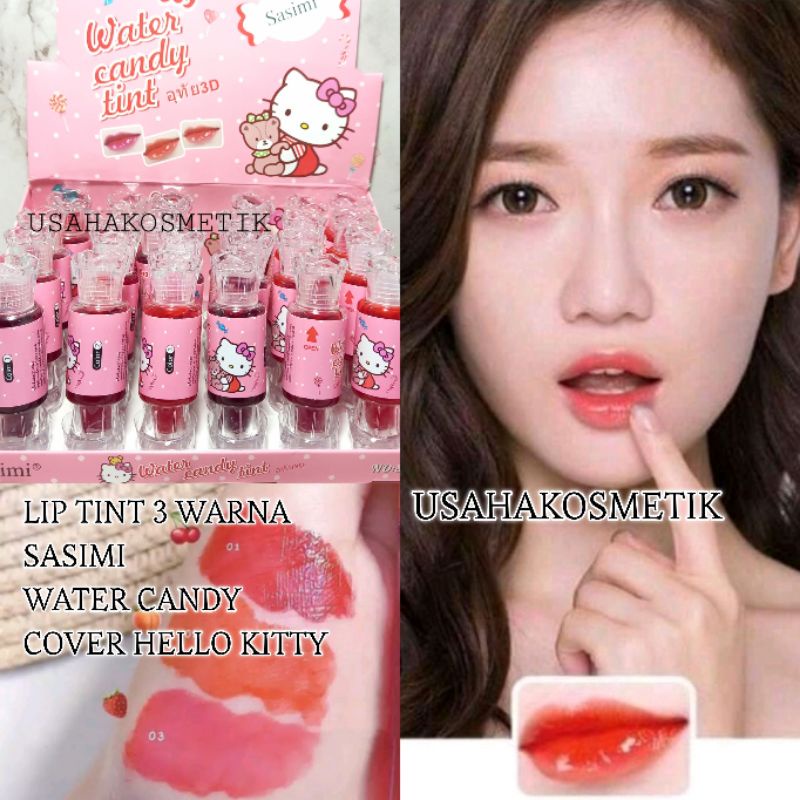 PROMO PERBOX 24PCS  LIP TINT SASIMI WATER CANDY TINT  FRUIT | HELLO KITTY NO.S-1915