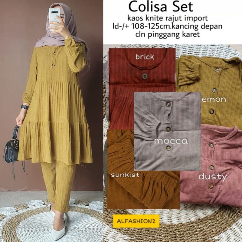 COLISA SET ORI BY ALFASHION SETELAN TERBARU DAN TERLARIS ATASAN DAN BAWAHAN BAHAN MELAR BERKUALITAS JUMBO SIZE BUSUI FRIENLY