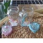 botol minum kaca unicorn sisa pink