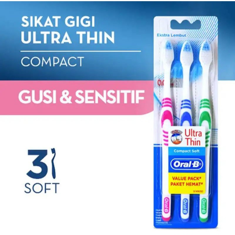 Jual Oral B Sikat Gigi Ultra Thin Soft Isi 3 | Shopee Indonesia