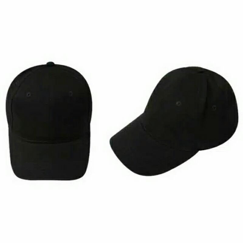 Hitam polos/ Topi Baseball Unisex/ topi Pria Wanita/ Topi Snapback Hitam polos New Promoo