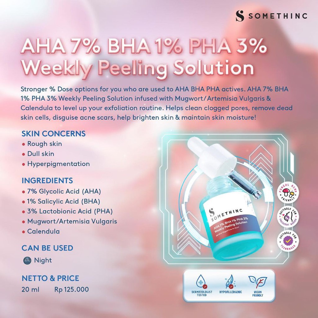 Somethinc AHA BHA PHA Peeling Solution 20ml | Somethinc AHA 7% BHA 1% PHA 3% Weekly Peeling Solution