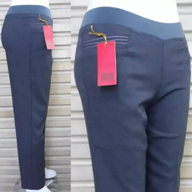 Celana Kerja Wanita Formal Pinggang Karet - Celana Bahan Formal Wanita Regular Pinggang Karet