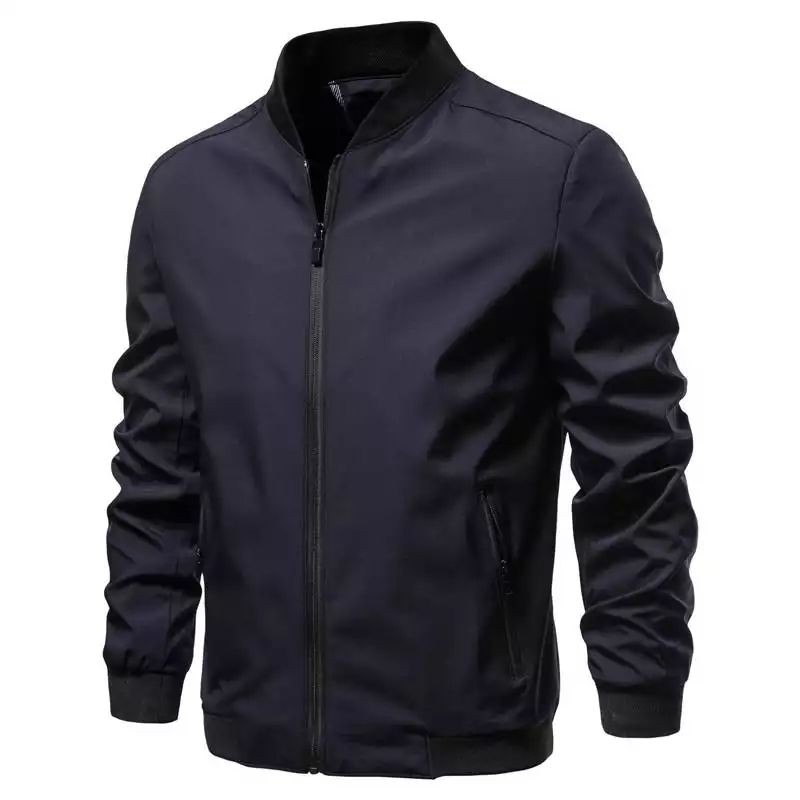 Jaket bomber pria taslan polos
