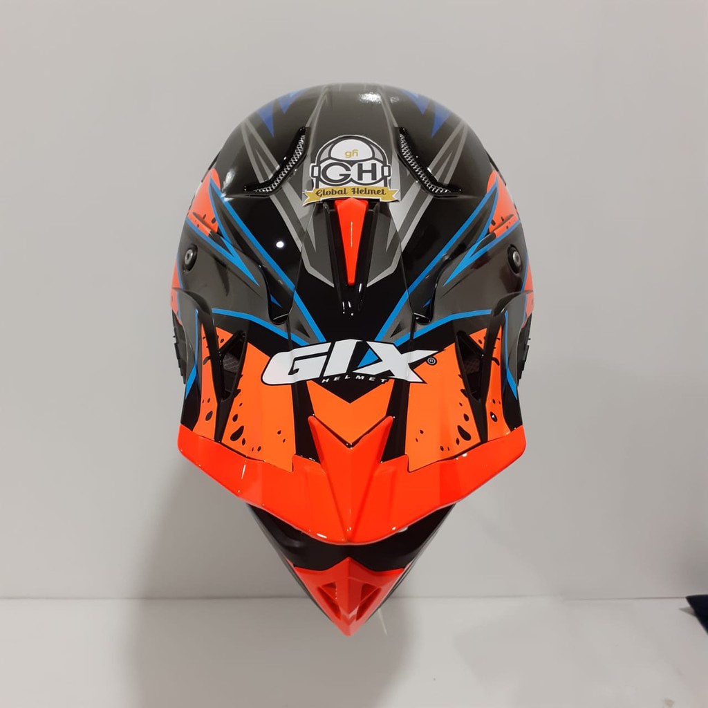 HELM CROSS GIX CROSS MOTIF SHARK BLACK ORANGE BLUE JPX CROSS