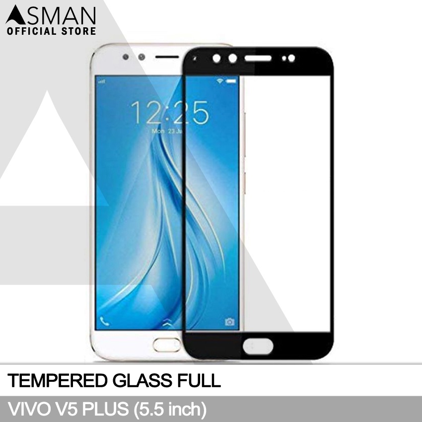 Tempered Glass Full VIVO V5 Plus (5.5&quot;) | Anti Gores Kaca - Hitam