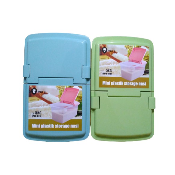 Mini Storage Beras Plastik 5KG Mini Rice Box Wadah Penyimpan Beras Free 1 Cup Takaran Beras