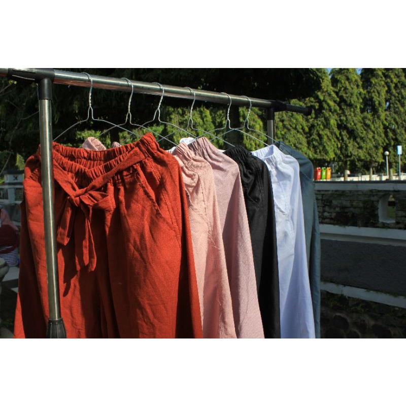 Celana Kulot Jumbo Bahan Linen Rami Premium