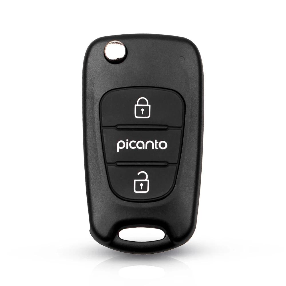 Lanfy Kunci Mobil Shell Aksesoris Mobil Pengganti Picanto Cerato Untuk Kia K2 K5 Untuk Rio 3flip Folding Key Case