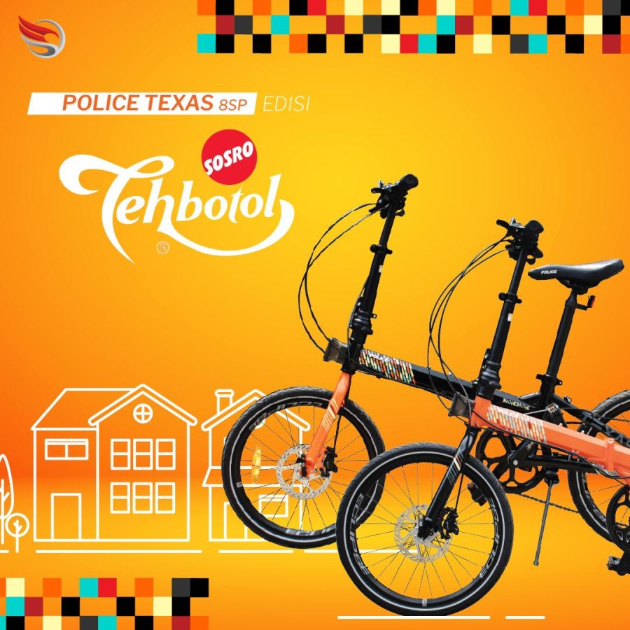 Sepeda Lipat 20 Inch Element Police Texas Sosro 8 Speed