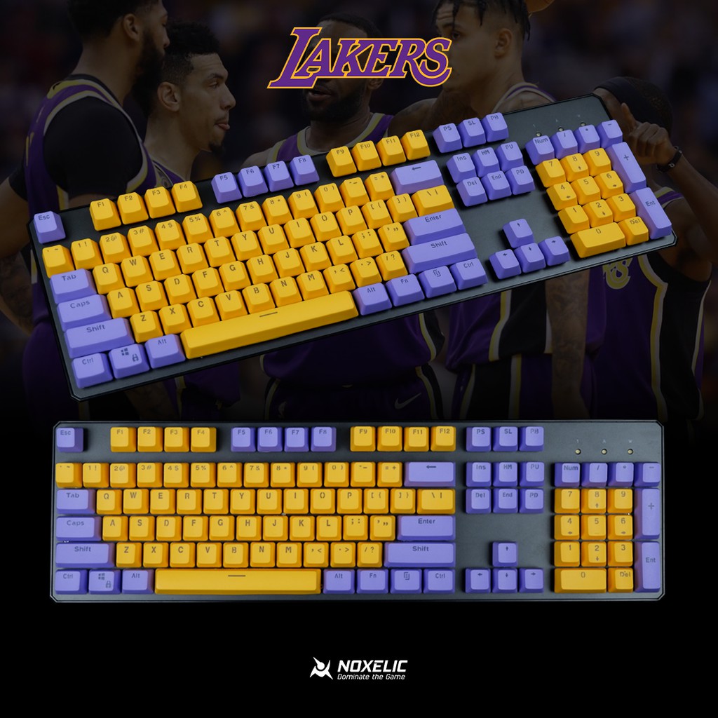 Noxelic Keycaps PBT Lakers - Double Shot 104 Keyset Custom