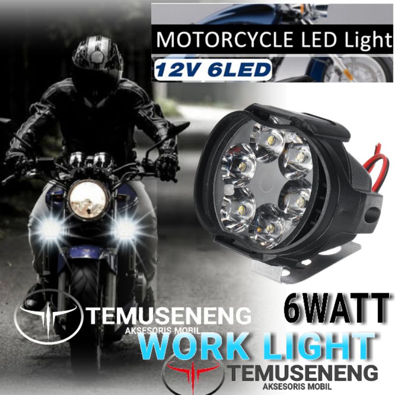 Lampu Led Motor Mobil Sorot Spion Tembak Worklight Cree 6Watt 6 Led