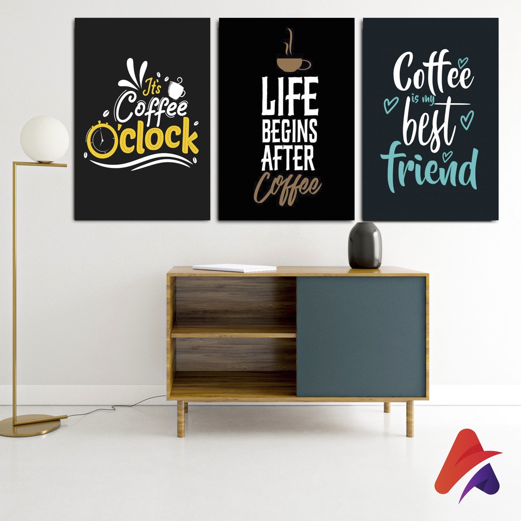 APOLITO (20X30 CM) HIASAN DINDING CAFE KOPI WALLDECOR PAJANGAN CAFE COFFEE QUOTES INSPIRATIONS KOPI CAFE