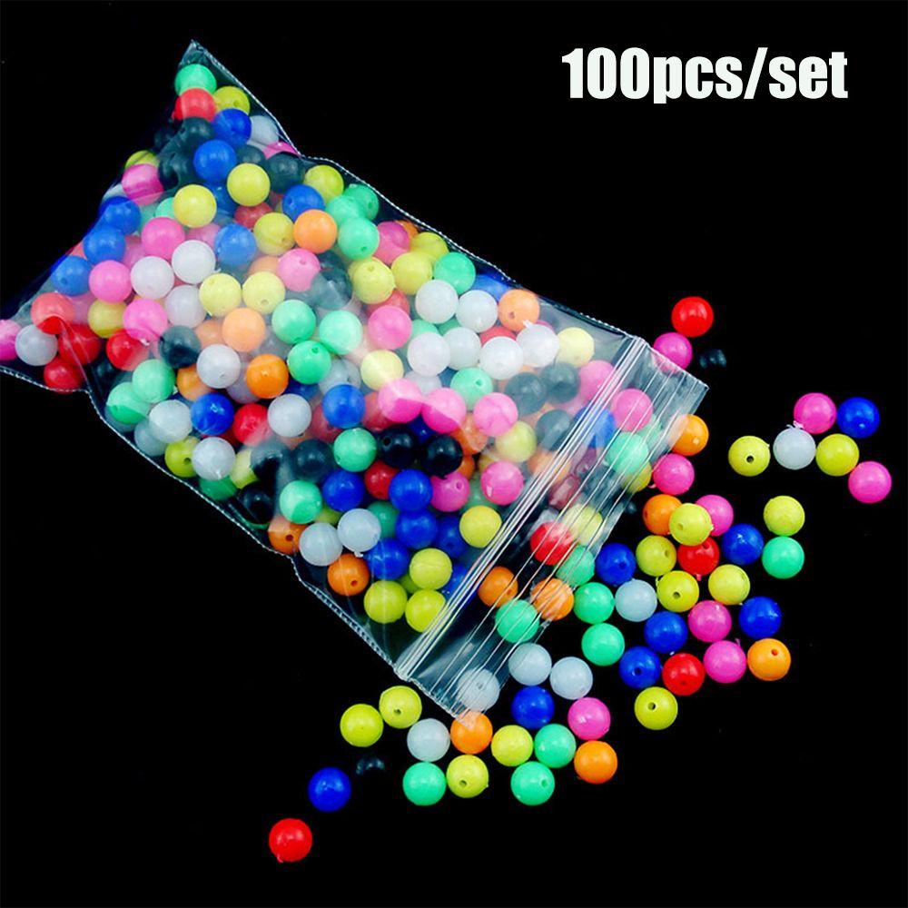 Suyo 100pcs Manik-Manik Silang Pancing Campur Warna Sumbat Bulat Double Mutiara