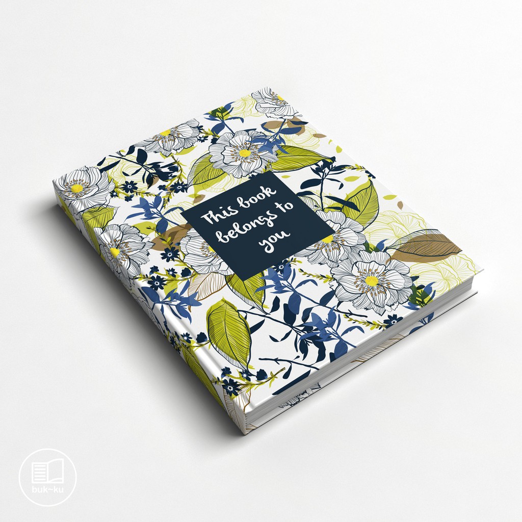  Buku  custom floral catatan notebook sekolah kuliah kampus 