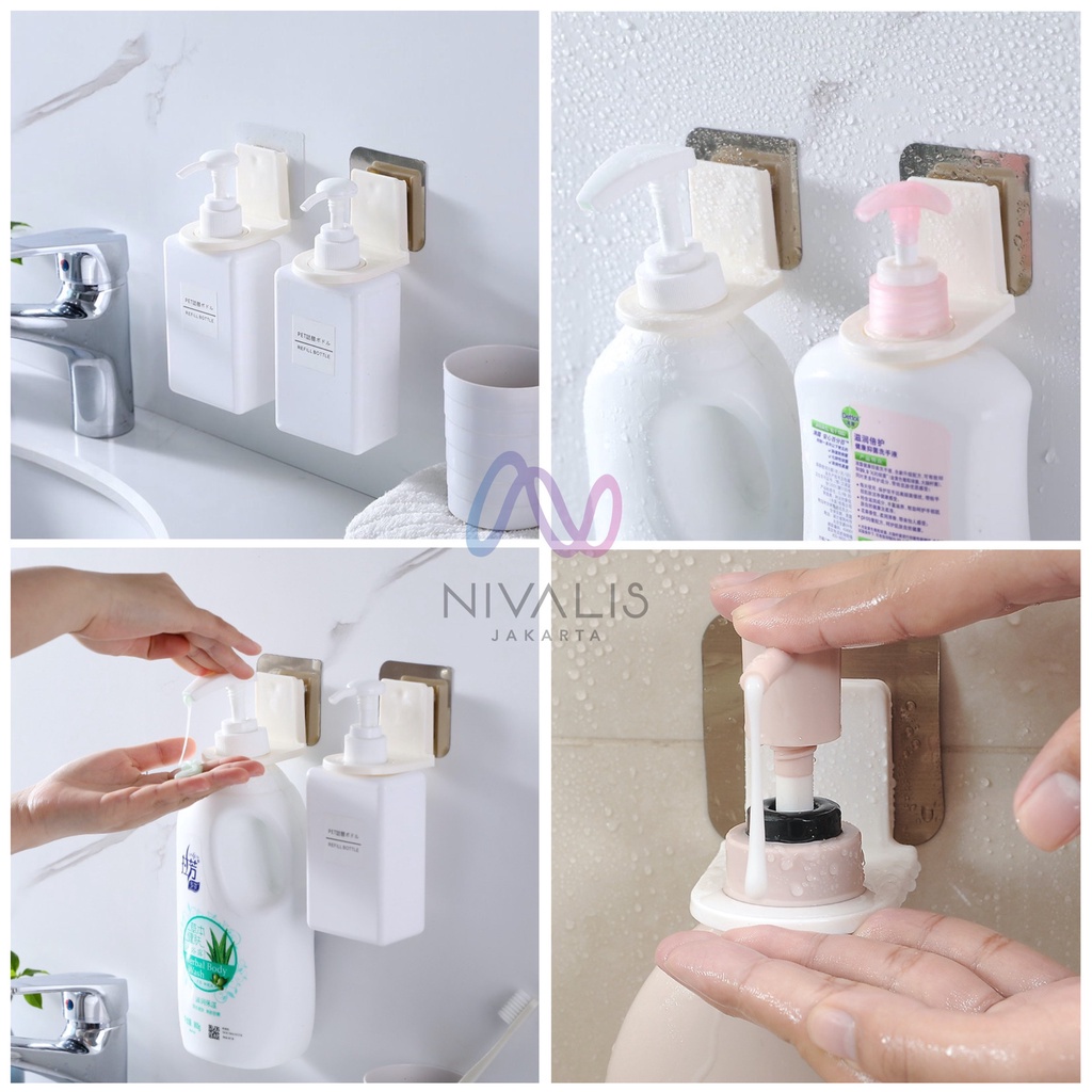 GANTUNGAN BOTOL SABUN HOLDER HOOK SHAMPO GANTUNGAN TEMPELAN TEMBOK / DISPENSER SABUN SHAMPO