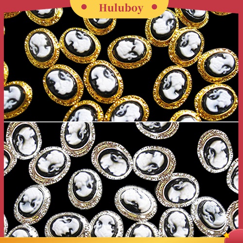 Huluboy Huluboy♡ 10pcs Dekorasi Nail Art 3D DIY Bentuk Ratu Vintage Bahan Alloy Resin