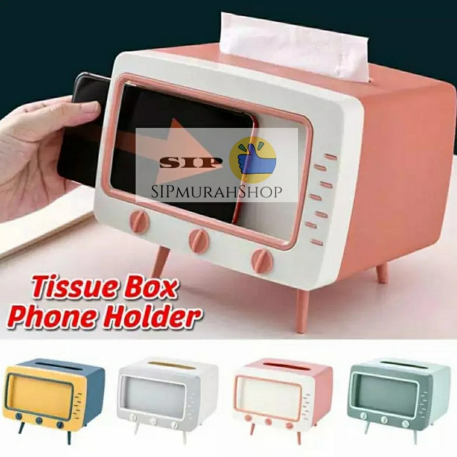 Kotak Tissue Box Organizer Bentuk TV Stand Holder / Tempat tisue / Kotak tisu