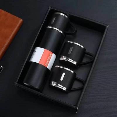 Termos Vacum Set Cangkir -Termos Stainless Steel - Vacuum Flask Set