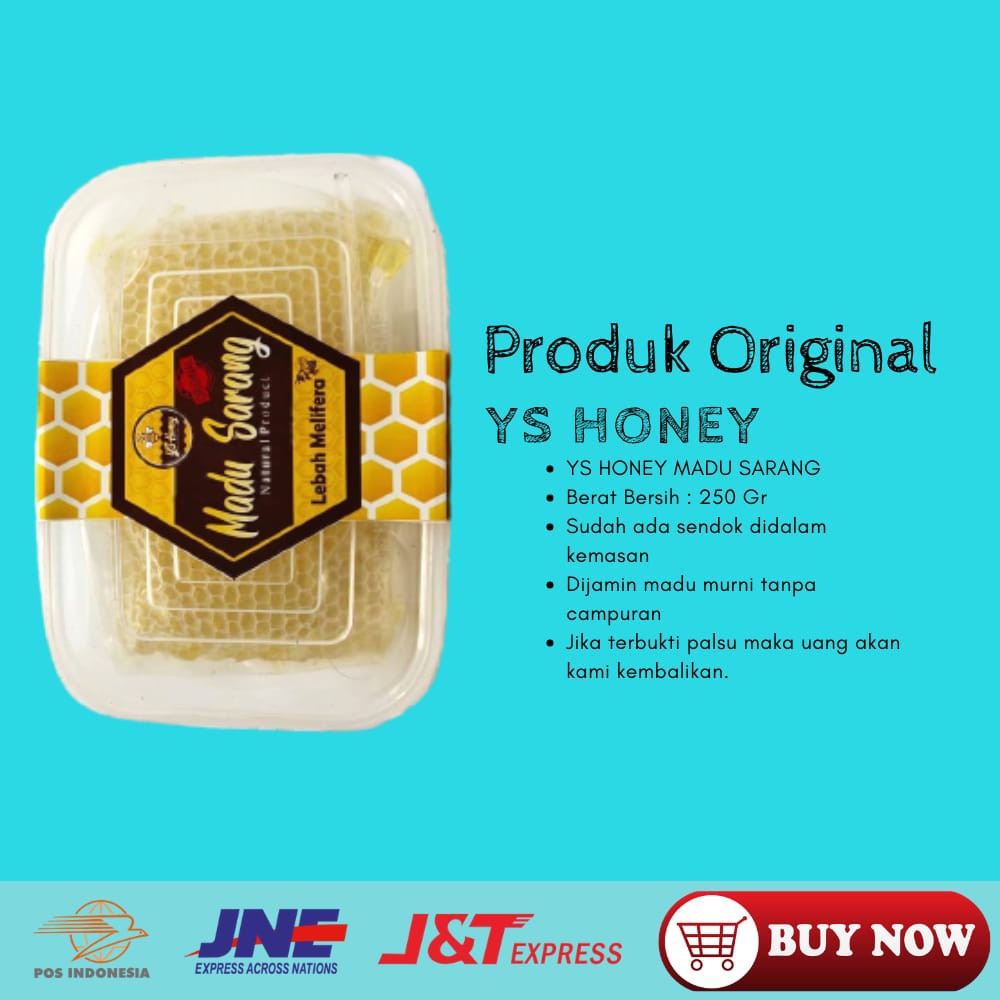 

Sarang madu asli murni melifera honeycomb YS honey kemasan 250 gr