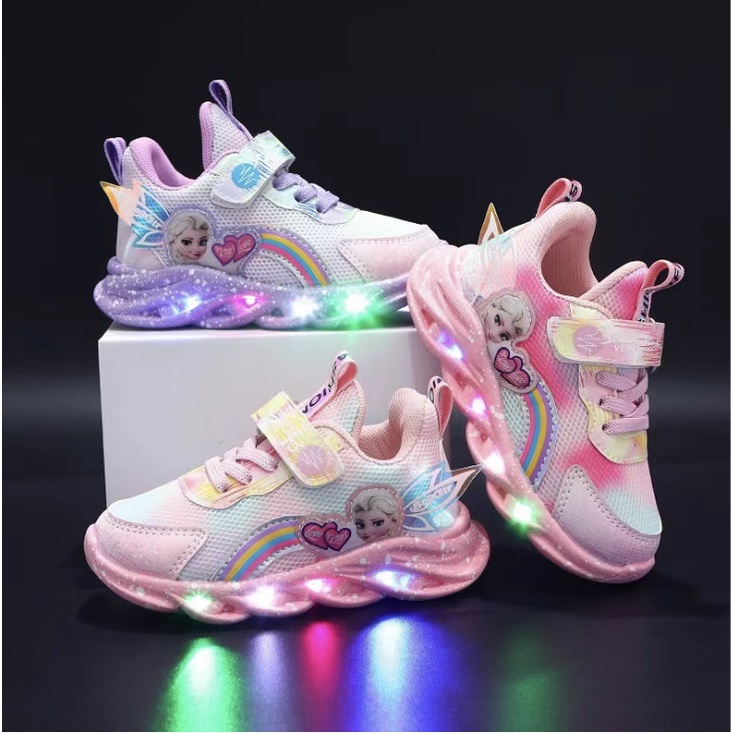 babyfit sepatu lampu LED anak perempuan RAINBOW ELLSA sneakers gs-0515r