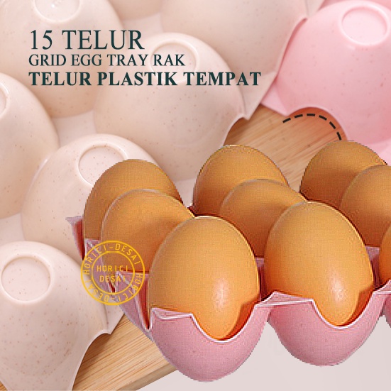 TELUR 15 GRID EGG TRAY RAK TELUR PLASTIK TEMPAT ORGANIZER TELUR