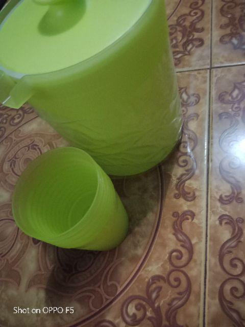 Cpm Teko Yeppo Set Of 5 Glass Hijau / Teko Plastik / Teko Set / Teko Beranak