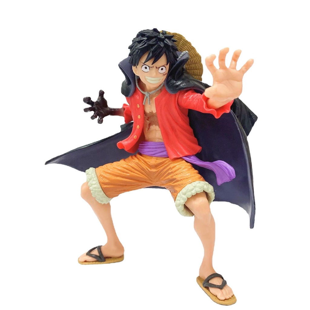 Mainan Action Figure One Piece Monkey D Luffy Ghost Island Battle Suit Wano Country Koa Art King Bahan Pvc 20cm