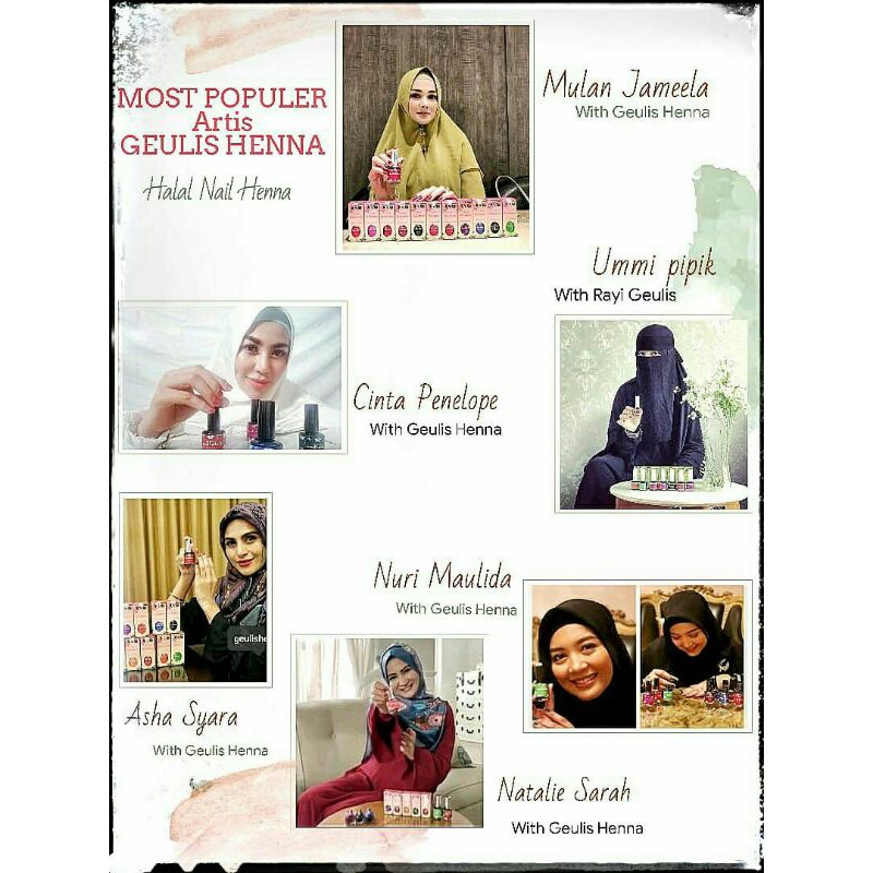 Rayi Geulis Henna 10 ml Kutek Henna Kuku Halal Nail Henna Inai Pacar Kuku Muslimah