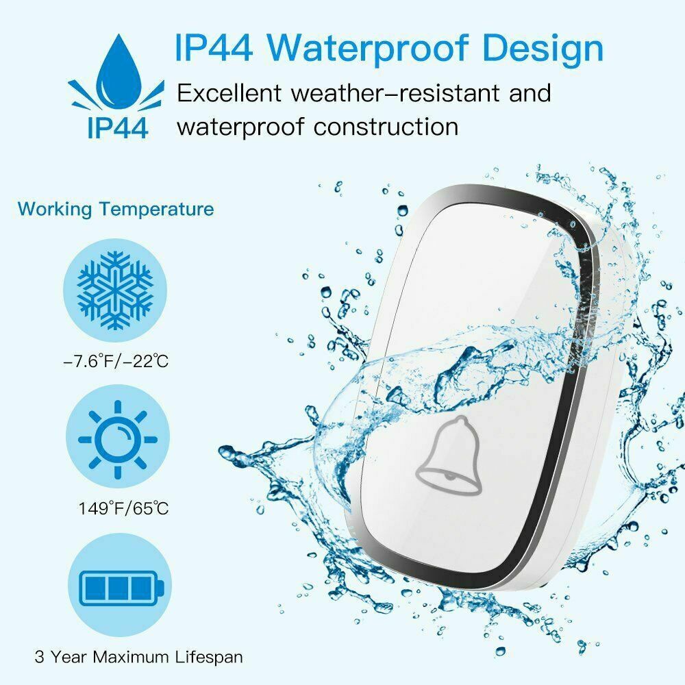 Bel Pintu Nirkabel Bel Pintu Kantor Rumah Pintar / 1 Remote Control 1 Penerima Bel