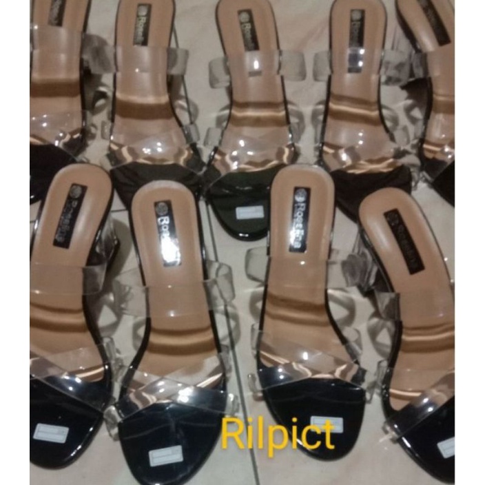 Sendal sandal High heels hak tahu 7cm kaca wanita murah terbaru