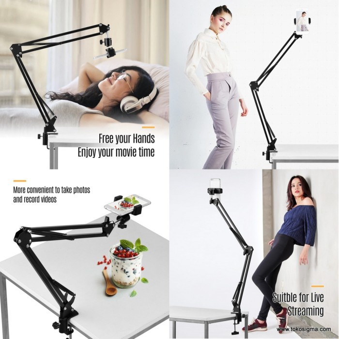 Overhead VIDEO Stand Boom Arm Kamera Mirrorless HP JEPIT MEJA Flat Lay