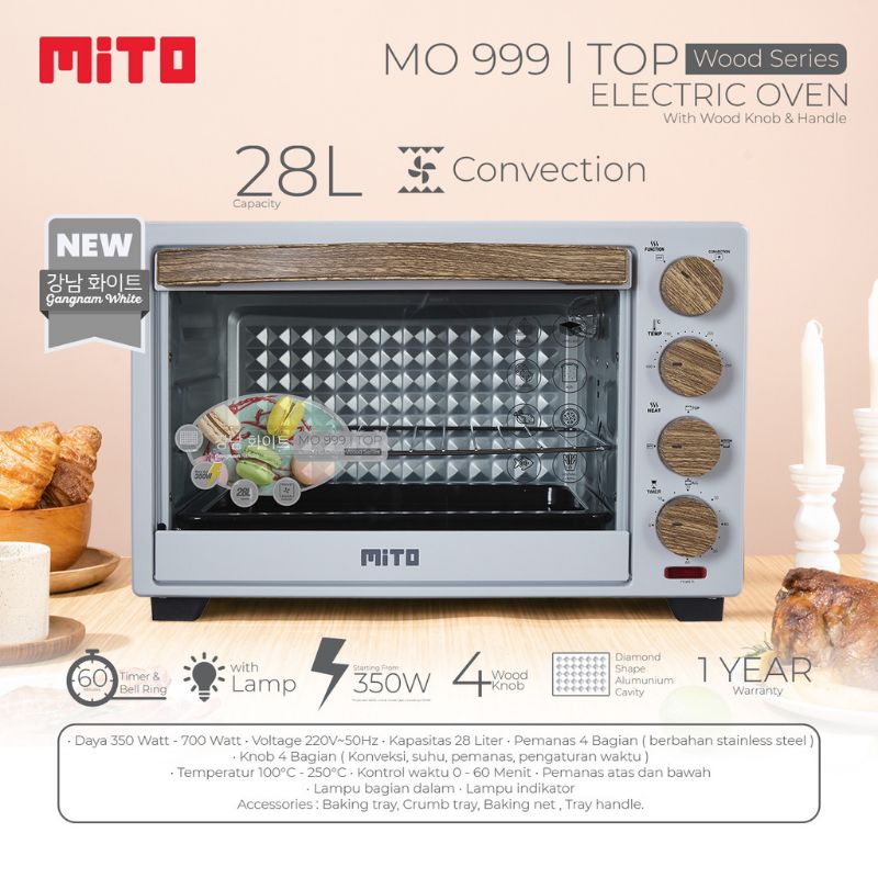 OVEN MITO MITOCHIBA TOP MO 999 28 LITER LOW 350 WATT ROTTISERIE