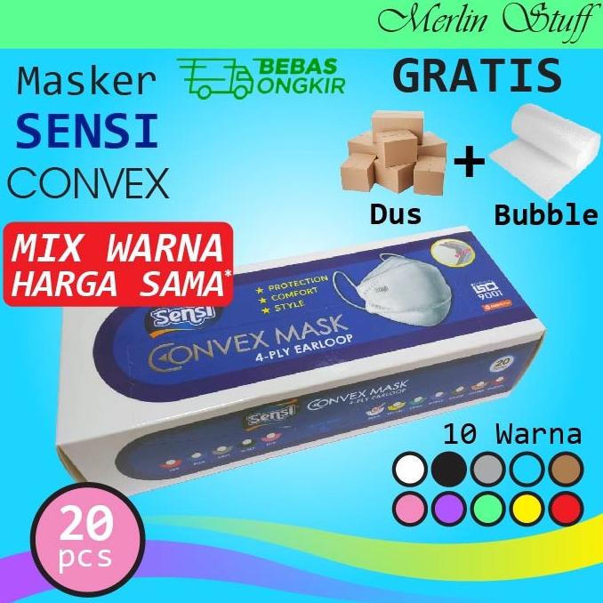 TERBAIK!!! Masker Sensi Convex Mask 4ply evo plusmed isi 20 pcs