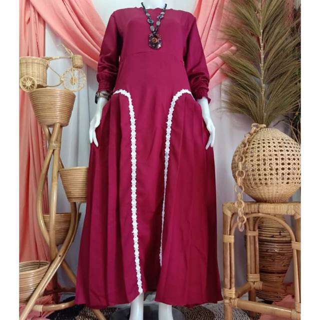 Gamis murah bahan moscrepe premium
