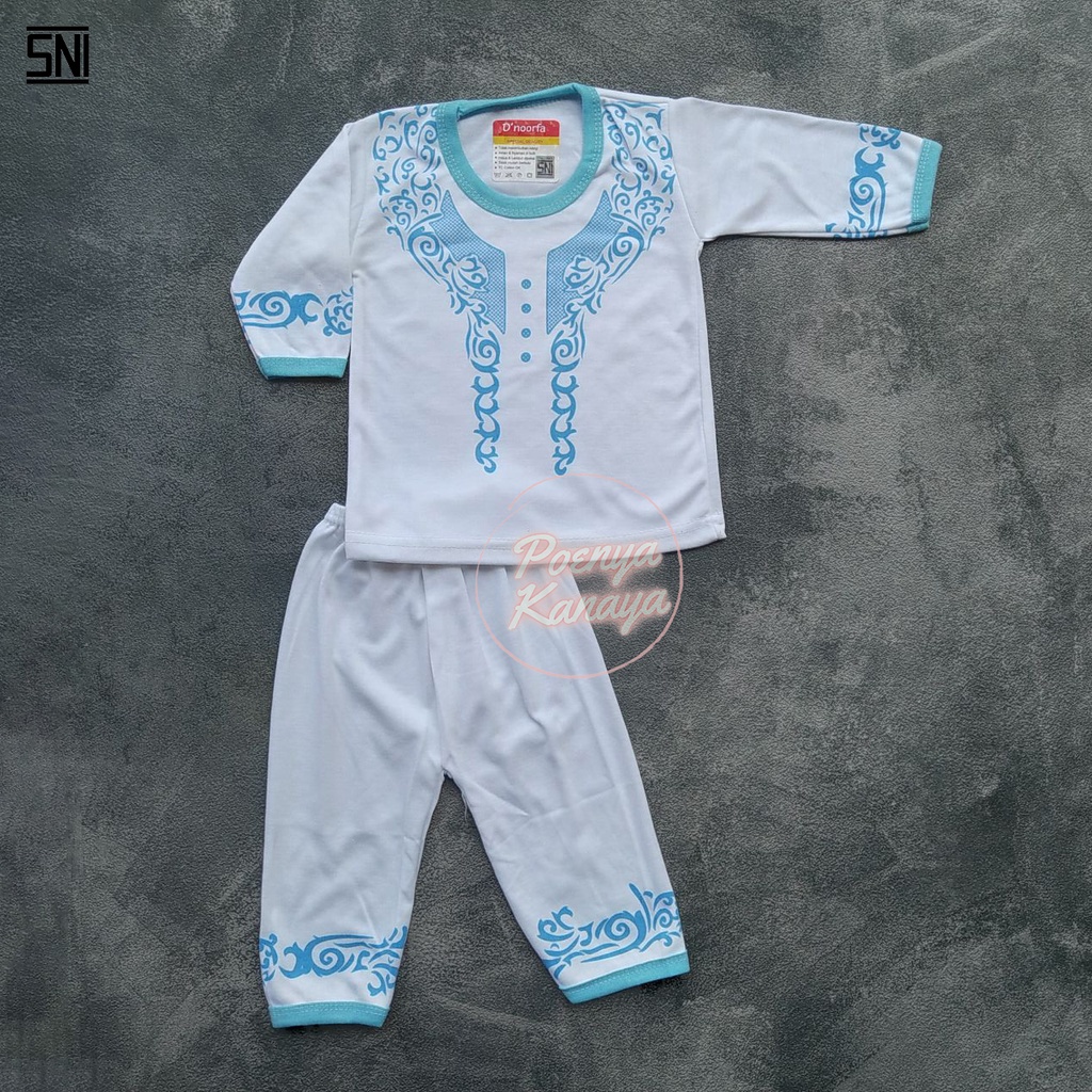 Setelan Baju Bayi Oblong Panjang Baju Koko Bayi D'noorfa SNI 6-12 Bulan SPY124