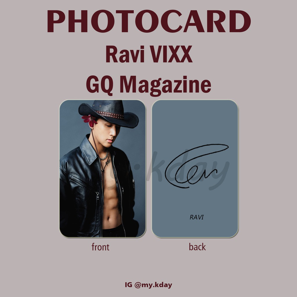 PC-0550, Unofficial Photocard Ravi VIXX GQ Magazine 2 sisi