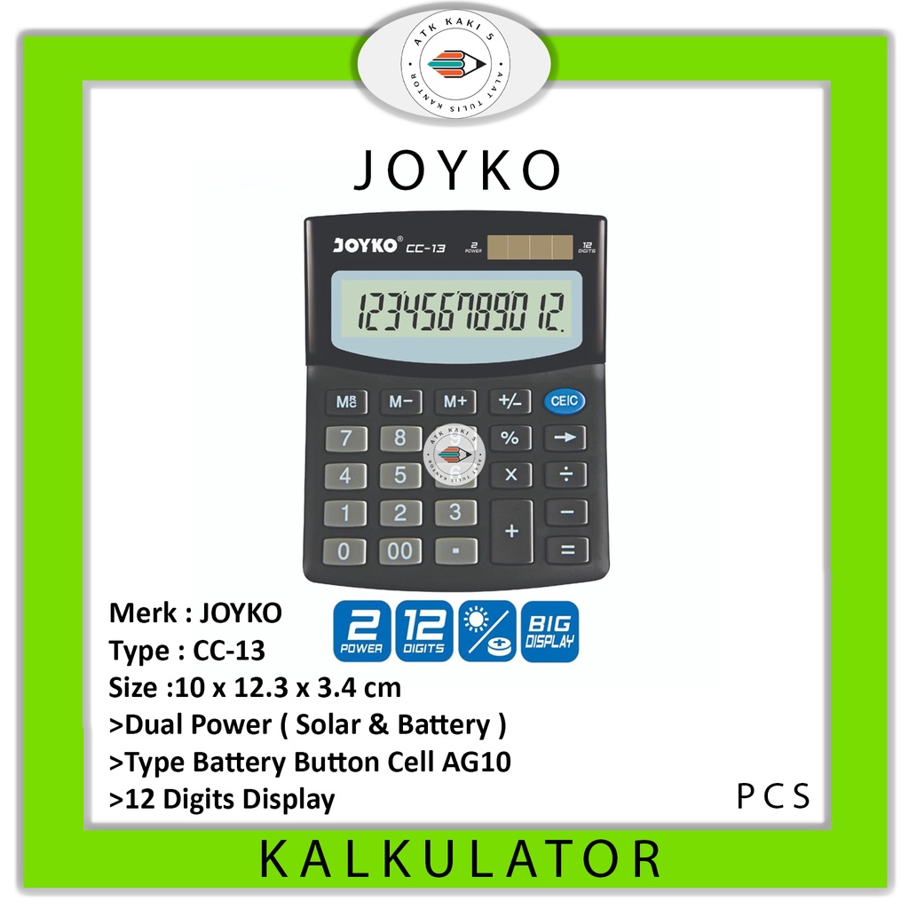 

JOYKO - Kalkulator CC-13 - 12 Digits - PCS