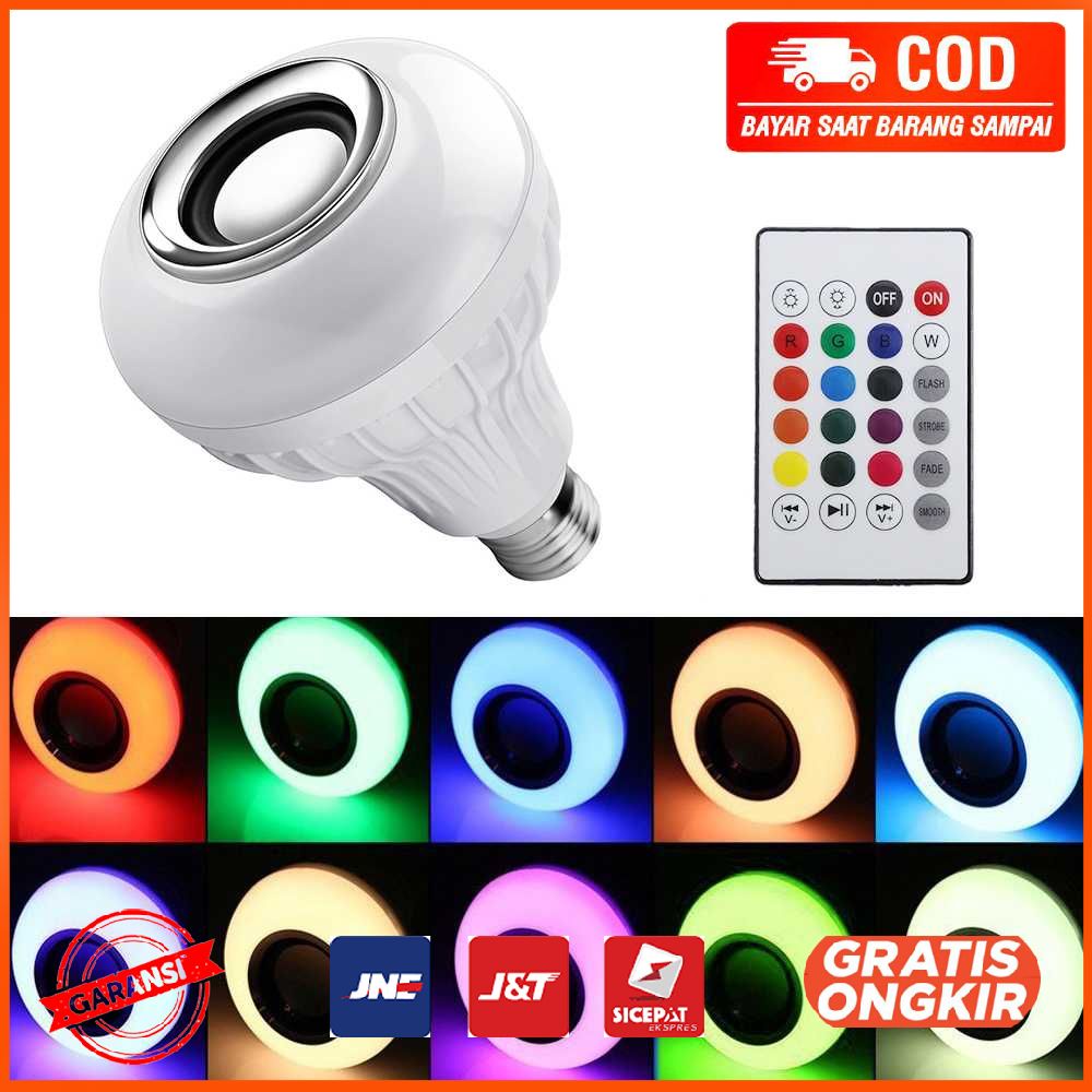 Bohlam LED RGB E27 12W dengan Bluetooth Speaker