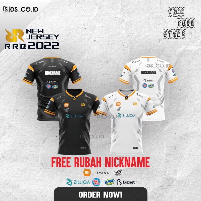 KAOS JERSEY RRQ NEW 2022 FREE NICKNAME