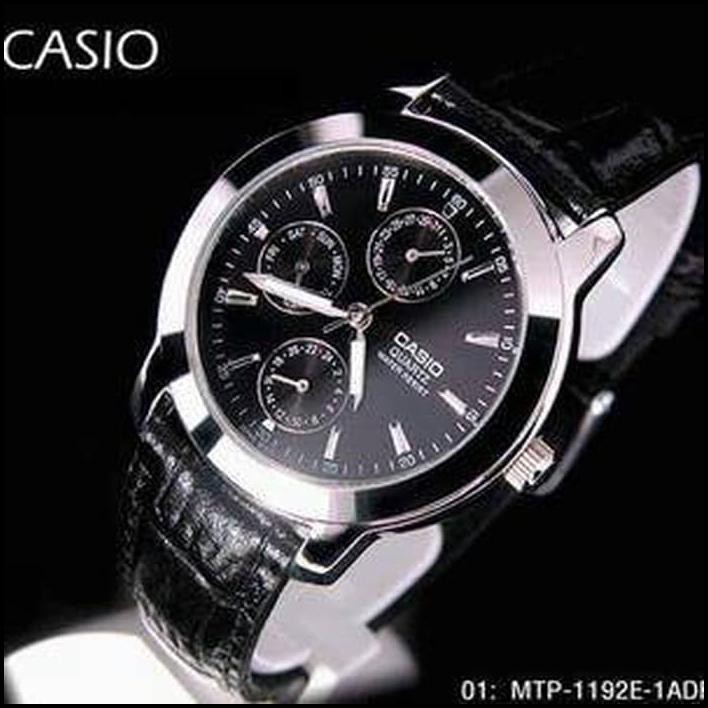 Jam Tangan Pria Tali Kulit Casio Original Mtp-1192E-1A Analog Chrono