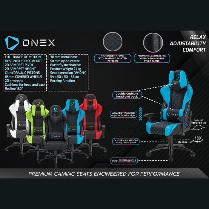 Kursi Gaming ONEX GX3 Premium Quality Gaming Chair Kursi - Pink White