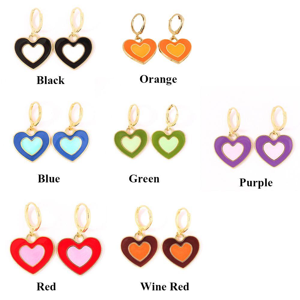 Anting Gantung Nanas Wanita Enamel Fashion Juntai Huggie Hoop